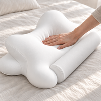 Nekko Align pillow in Cloud White, hand compression macro