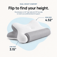 Nekko Align pillow in Dusk Gray, dual-height design