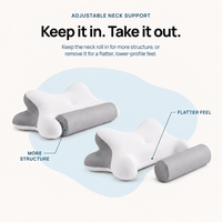 Nekko Align pillow in Dusk Gray, dual-height detail