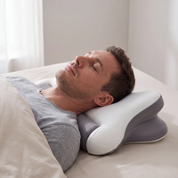 Nekko Align pillow in Dusk Gray, back-sleeper lifestyle